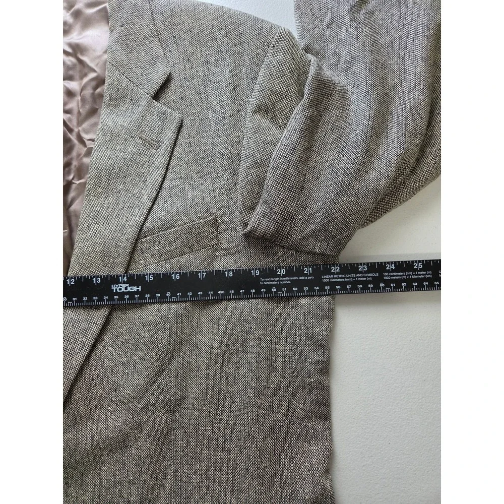Deansgate Mens 40R Silk Blazer Sport Coat Grey‎ Tweed 2 Button Made in Lithuania